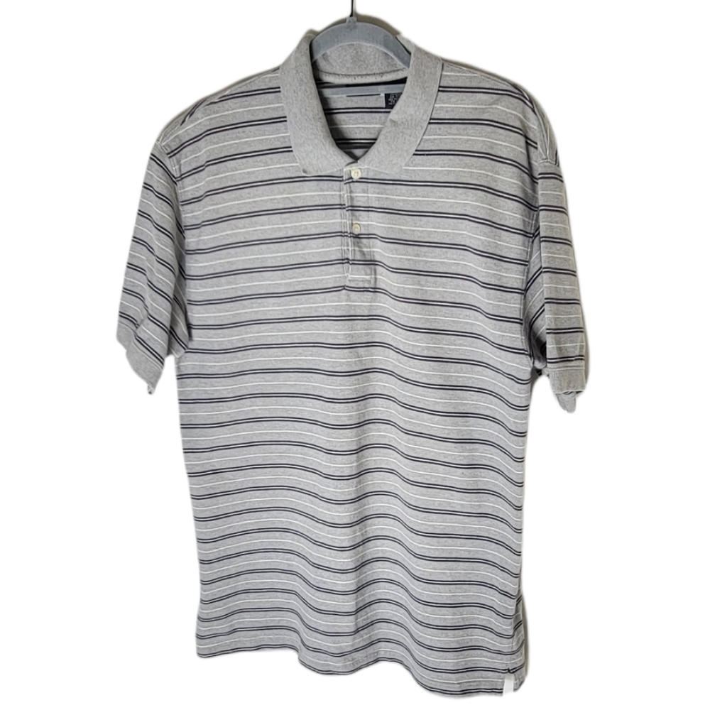 Cherokee short sleeve stripe men polo shirt size large